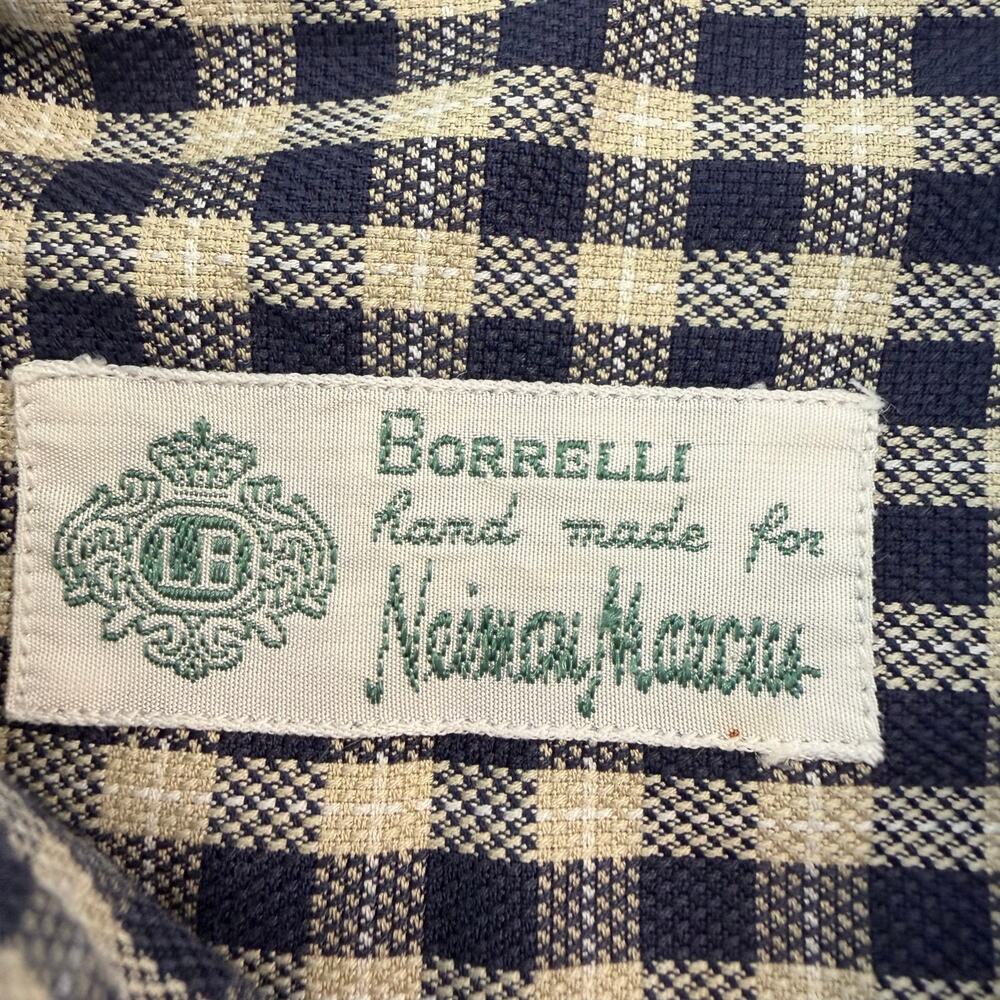 Borrelli Napoli Gingham Button-Up Shirt L Made in Italy Cotton - Picture 5 of 11